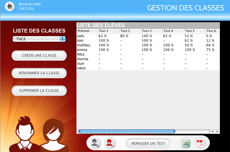Gestion des listes d'élèves