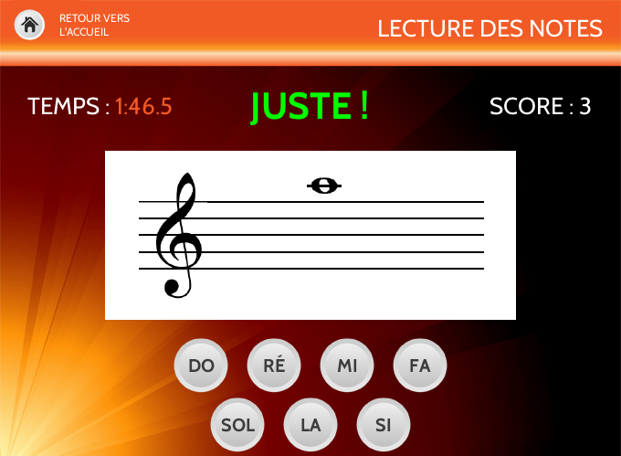 Entraînement de la lecture des notes