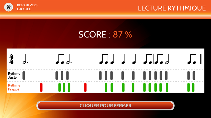 Entraînement de la lecture rythmique
